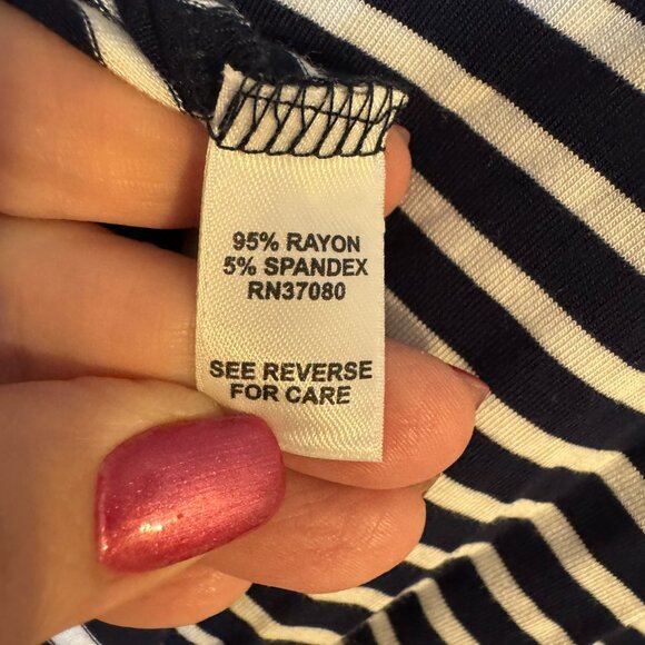 NWT NAVY/WHITE 3/4 SLEEVE TOP XLARGE #F - Picture 7 of 10